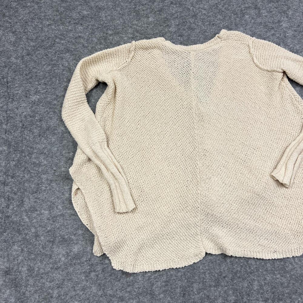 Free People Cardigan Sweater Womens S White Open Knit Lightweight Pockets Preppy - Picture 13 of 16